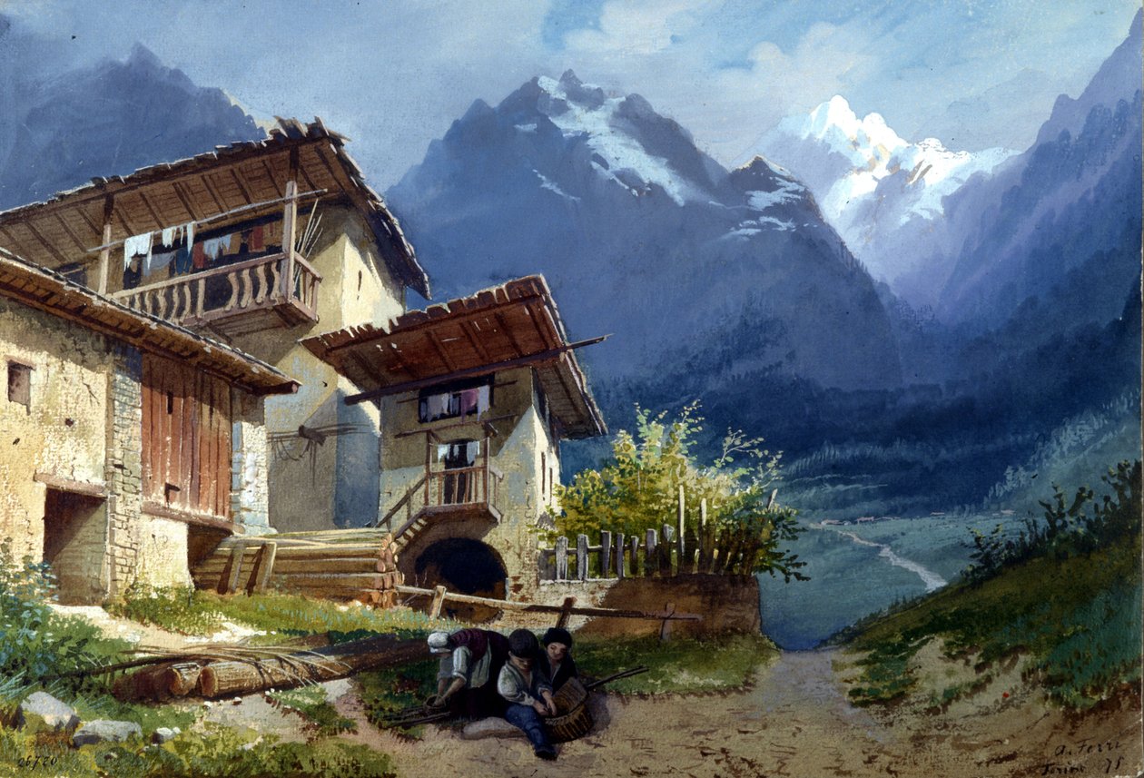Decorontwerp voor de opera, "Linda di Chamounix" door Gaetano Donizetti, Turijn, 1875 door Augusto Ferri