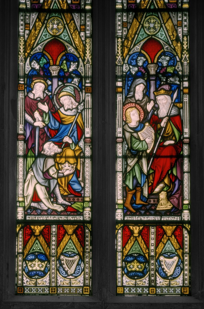Bijbelse Scènes van David en Saul (detail) door Augustus Welby Northmore Pugin