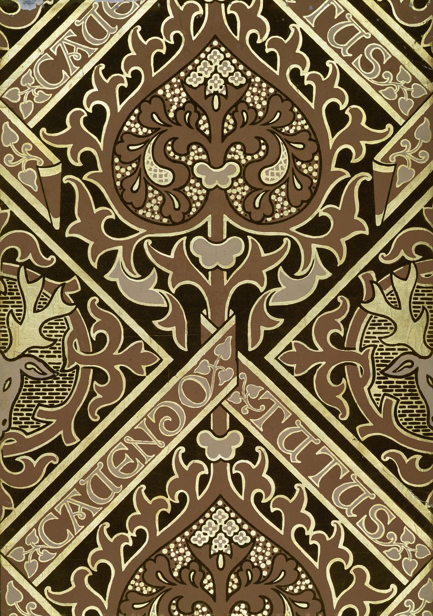 Mozaïek kerkelijk behangontwerp door Augustus Welby Northmore Pugin