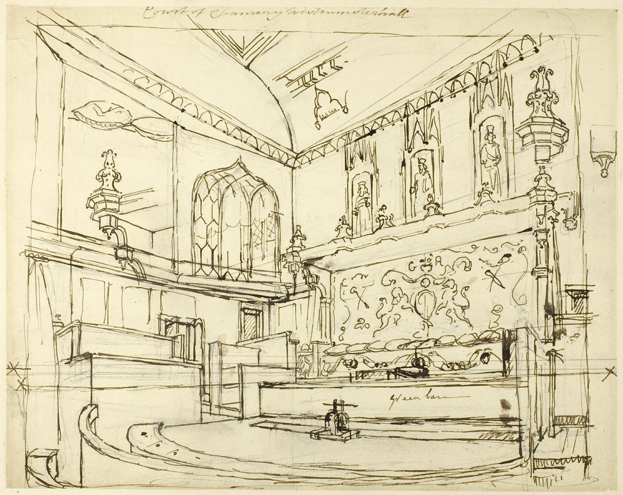 Gerechtshof, Westminster Hall door Augustus Charles Pugin