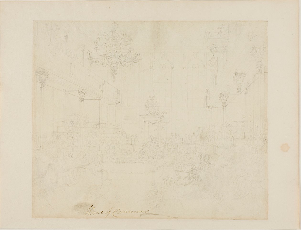 Studie voor House of Commons, uit Microcosm of London door Augustus Charles Pugin