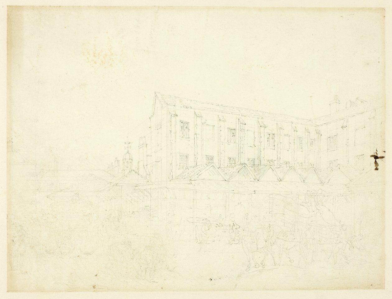 Studie voor Leaden Hall Market, van Microcosm of London door Augustus Charles Pugin
