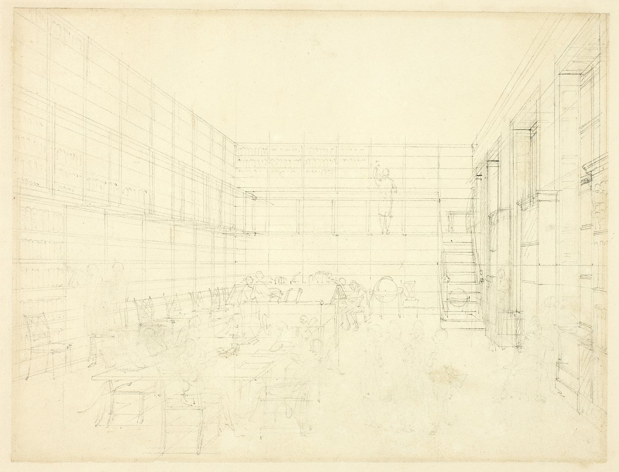 Studie voor Royal Institution, Albemarle Street, uit Microcosm of London door Augustus Charles Pugin