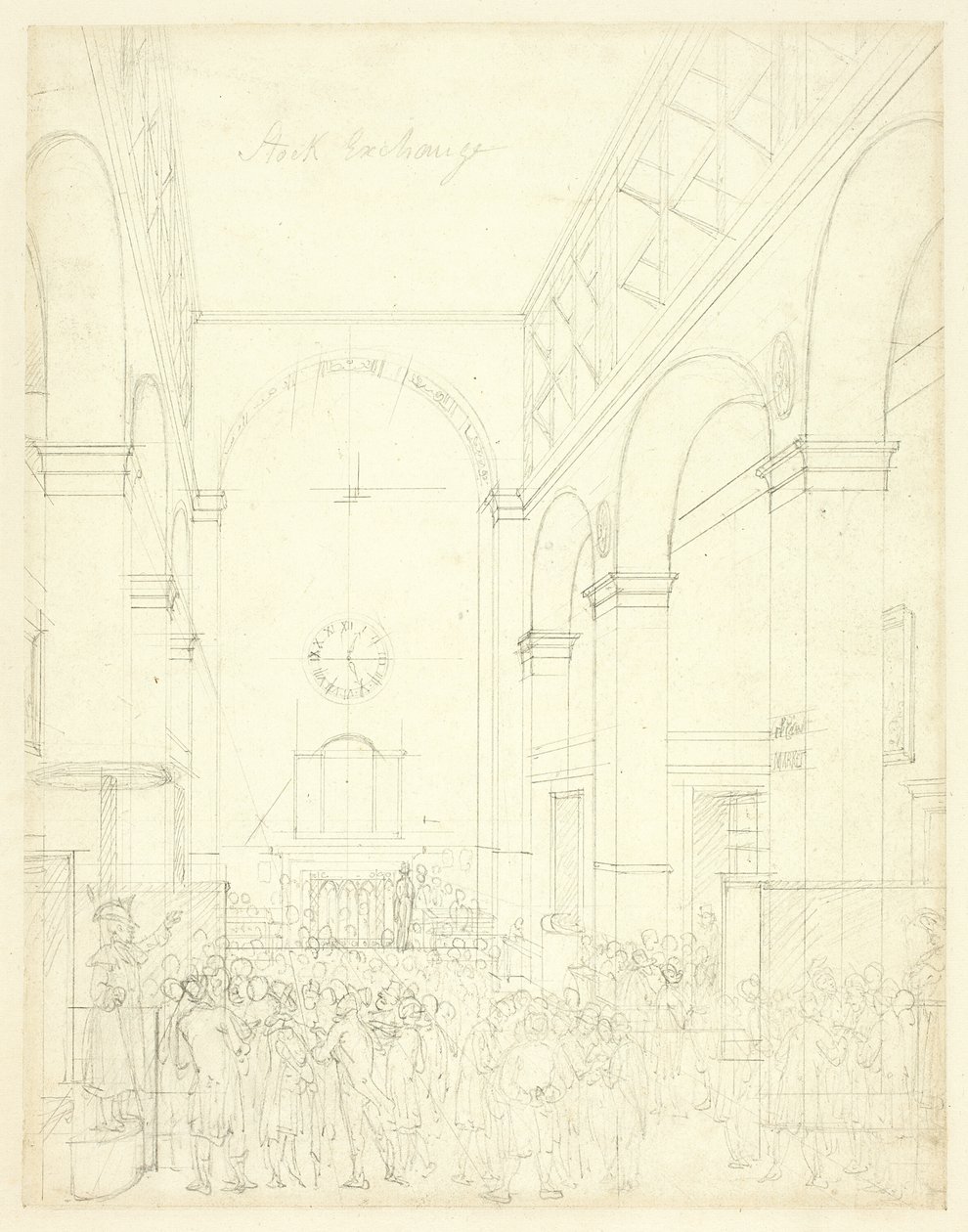 Studie voor Beurs, uit Microcosm of London door Augustus Charles Pugin