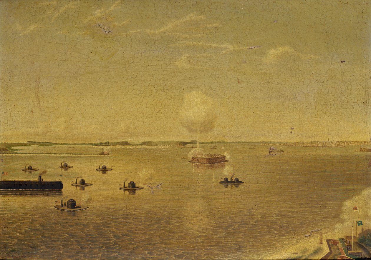 Aanval op Fort Sumter, 7 april 1863 door Augustus Grinevald