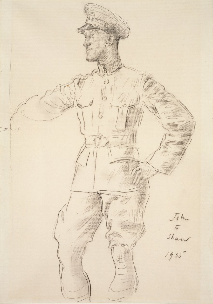 Portret van Vliegtuigman T.E. Shaw Lawrence of Arabia, 1935 door Augustus John