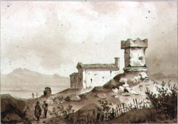 Italiaans landschap met oude Romeinse sarcofaag door Augustus Wall Callcott