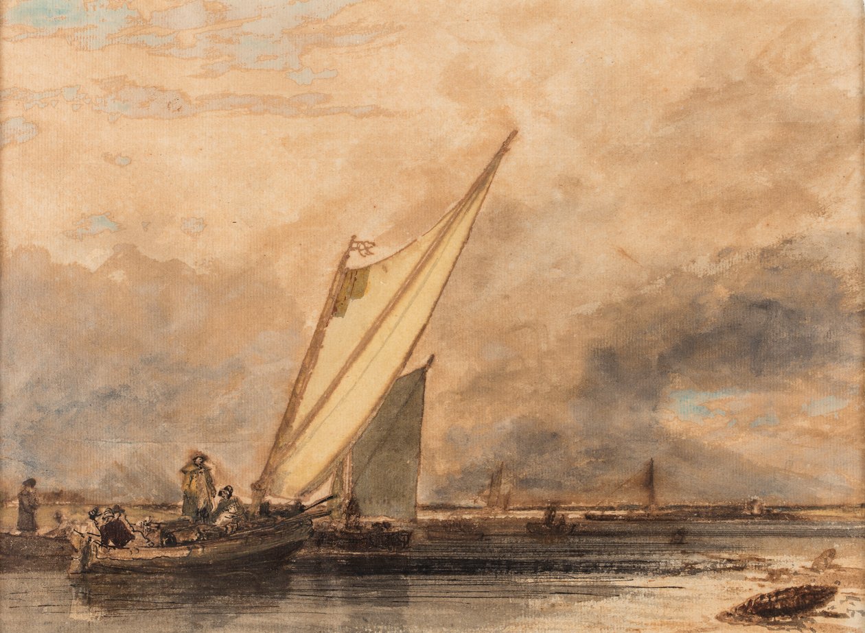 Op de Medway, datum onbekend door Augustus Wall Callcott