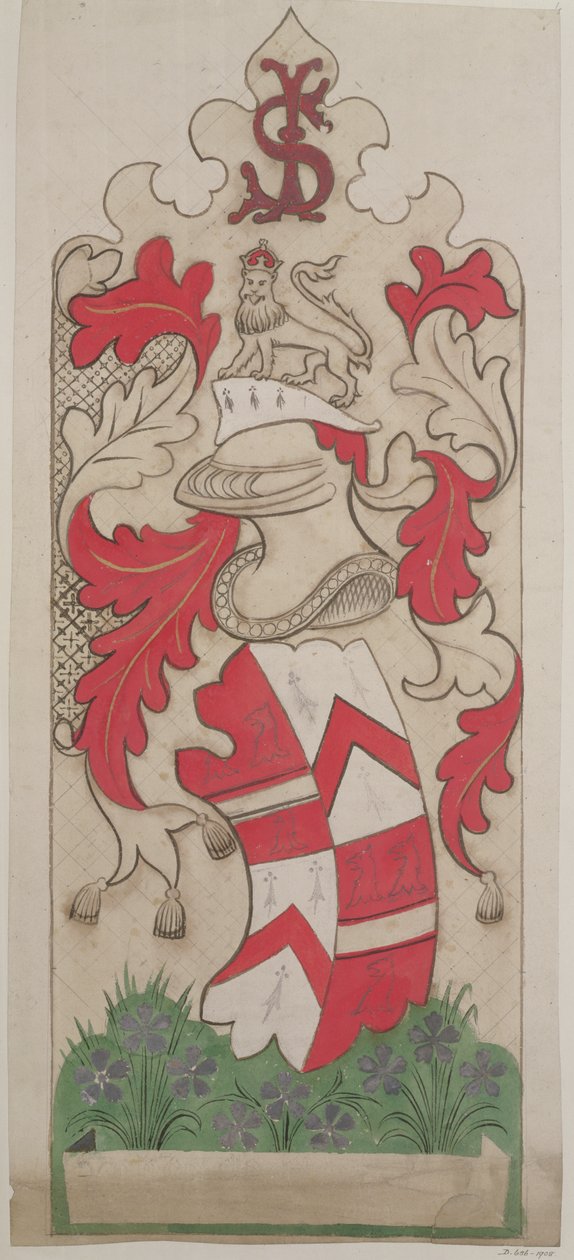 Ontwerp voor de decoratie van het Parlement (potlood, gouache & wc op papier) door Augustus Welby Northmore Pugin