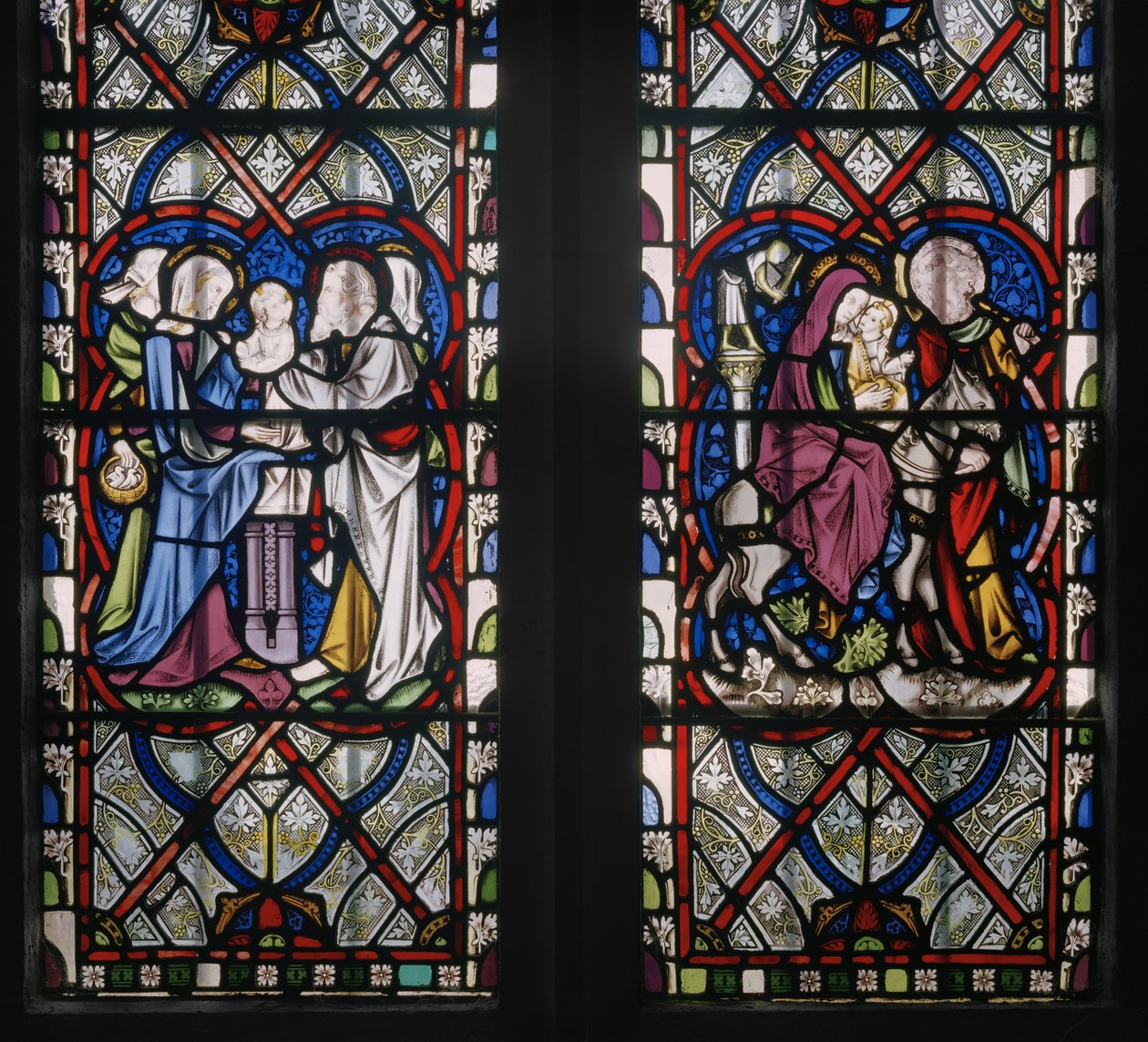 Mariakapel Venster met Scènes uit het Leven van de Maagd (detail) door Augustus Welby Northmore Pugin