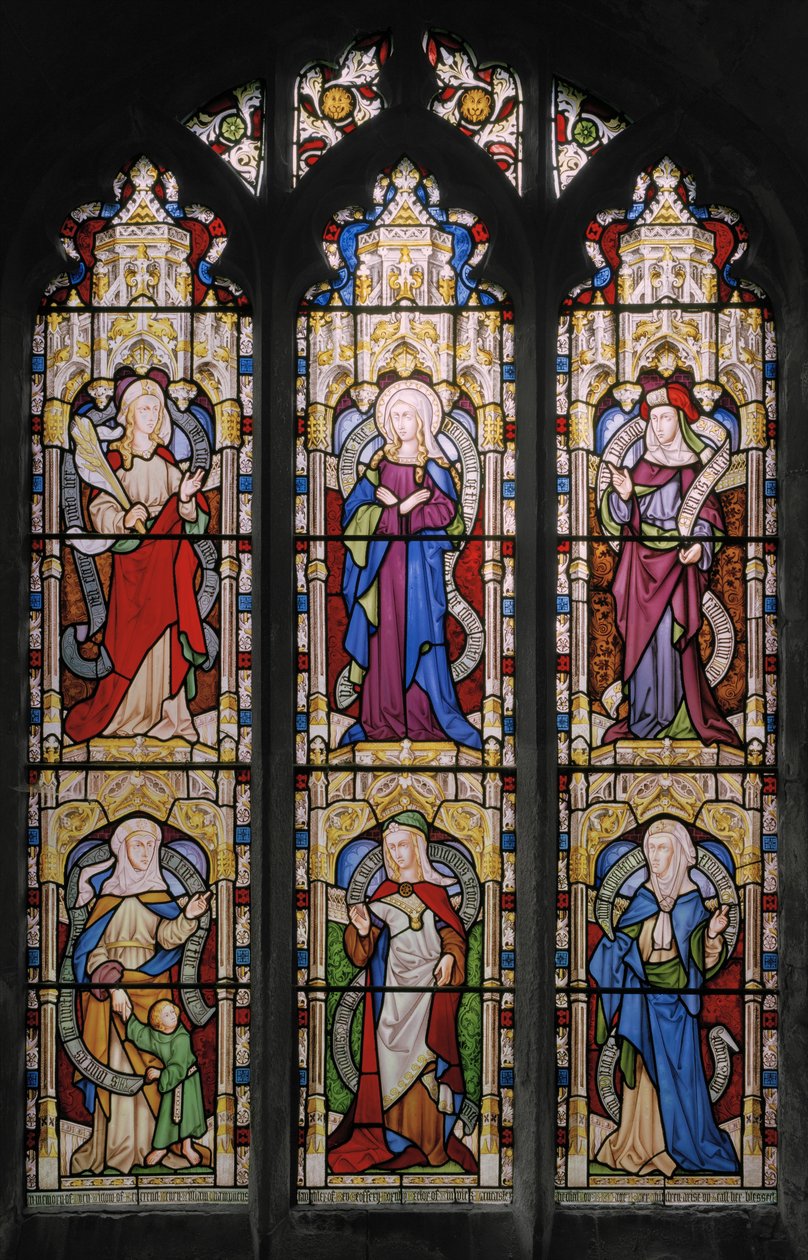 Ruth, De Maagd Maria, Sarah, Hannah, Dorcas en Anna door Augustus Welby Northmore Pugin