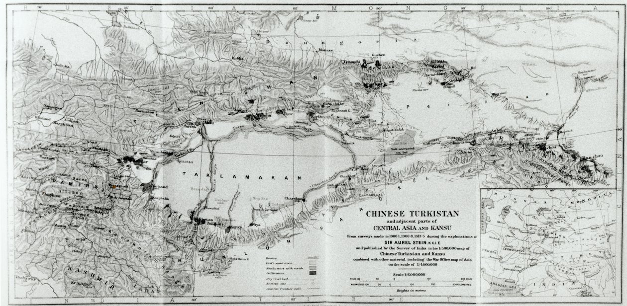 Kaart van Chinees Turkestan, uit 