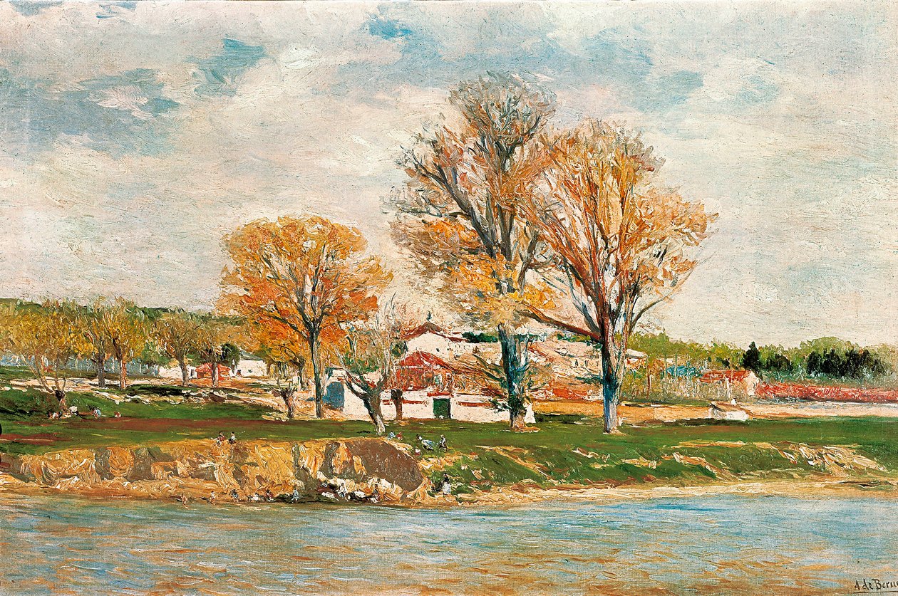 De oevers van de Manzanares-rivier door Aureliano de Beruete