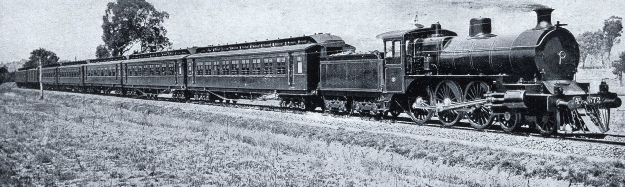 Melbourne-Sydney Express, ca. 1900, uit `Under the Southern Cross - Glimpses of Australia, uitgegeven door Department of External Affairs, Melbourne, 1908 door Australian Photographer