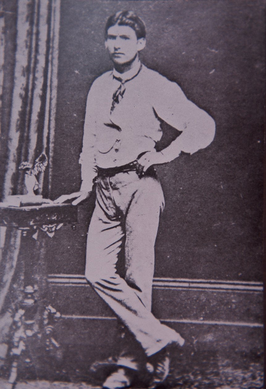 Kelly Gang-lid Steve Hart die stierf in de vlammen van Glenrowan Hotel, 28 juni 1880 door Australian Photographer