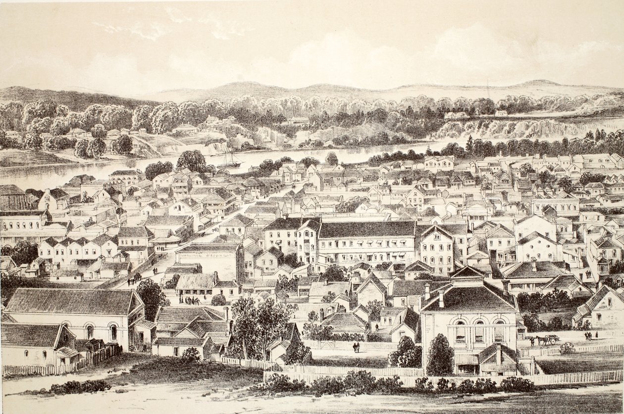 Brisbane, uit The History of Australasia door David Blair, McGrady, Thomson, en Niven, 1879 door Australian School
