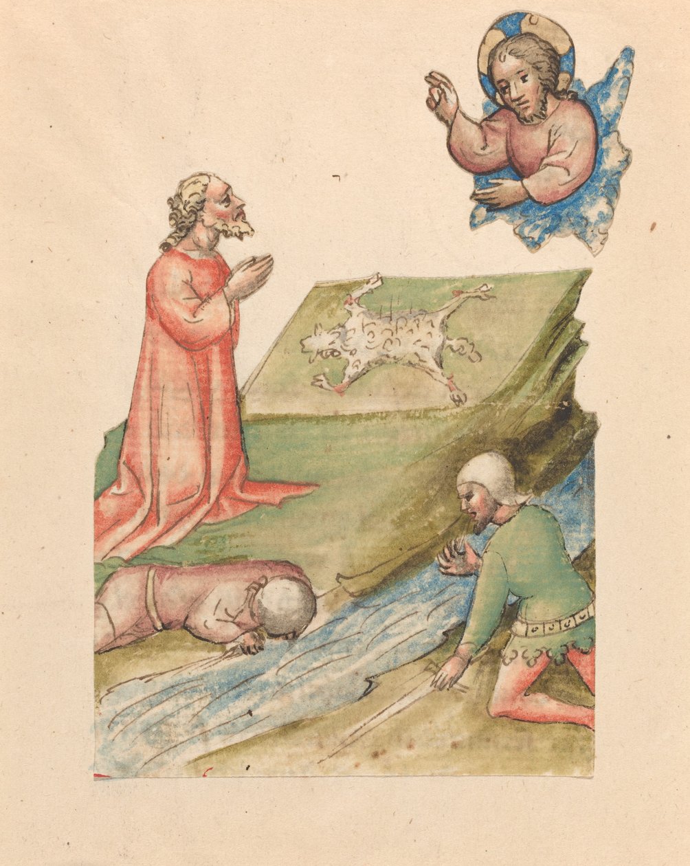 Gideon en het Vlies, met de Selectie van Gideons Leger door Austrian 15th Century