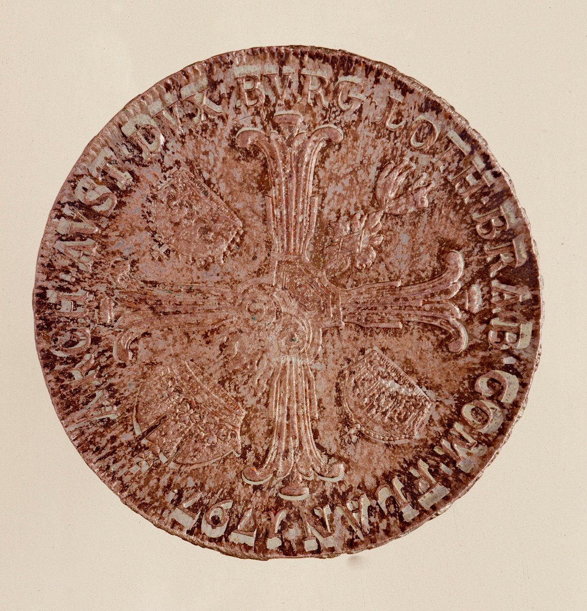 Oostenrijkse zilveren thaler van keizer Frans II (Francois I van Oostenrijk of Francois II van het Heilige Rijk) (1768-1835) 1797 Diam. 4 cm Napels, archeologisch museum door Austrian School