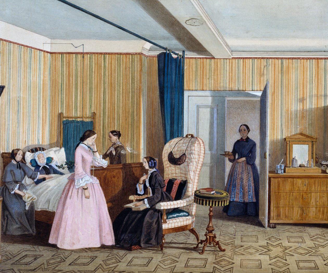 Biedermeier stijl slaapkamer, Oostenrijk door Austrian School
