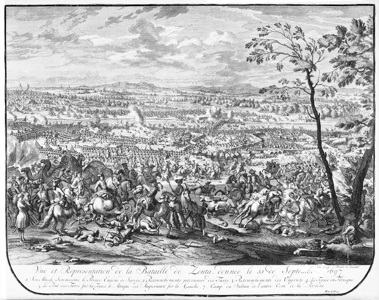 De slag bij Zenta, 1697 door Austrian School