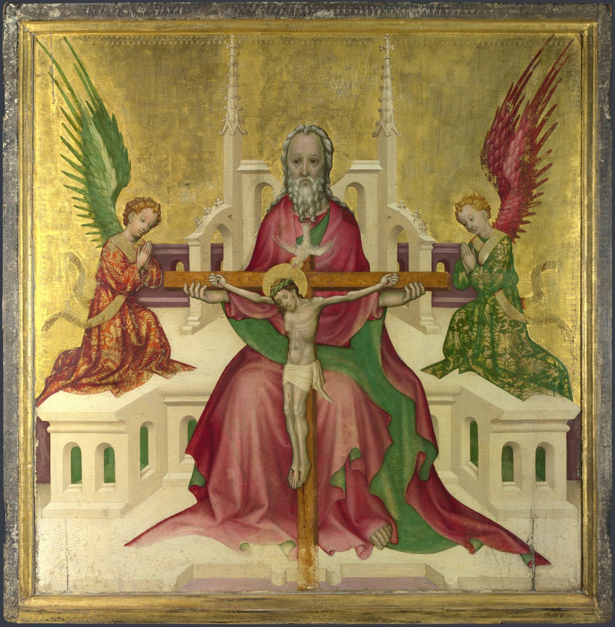 De Drie-eenheid met Christus gekruisigd, ca. 1410 door Austrian master