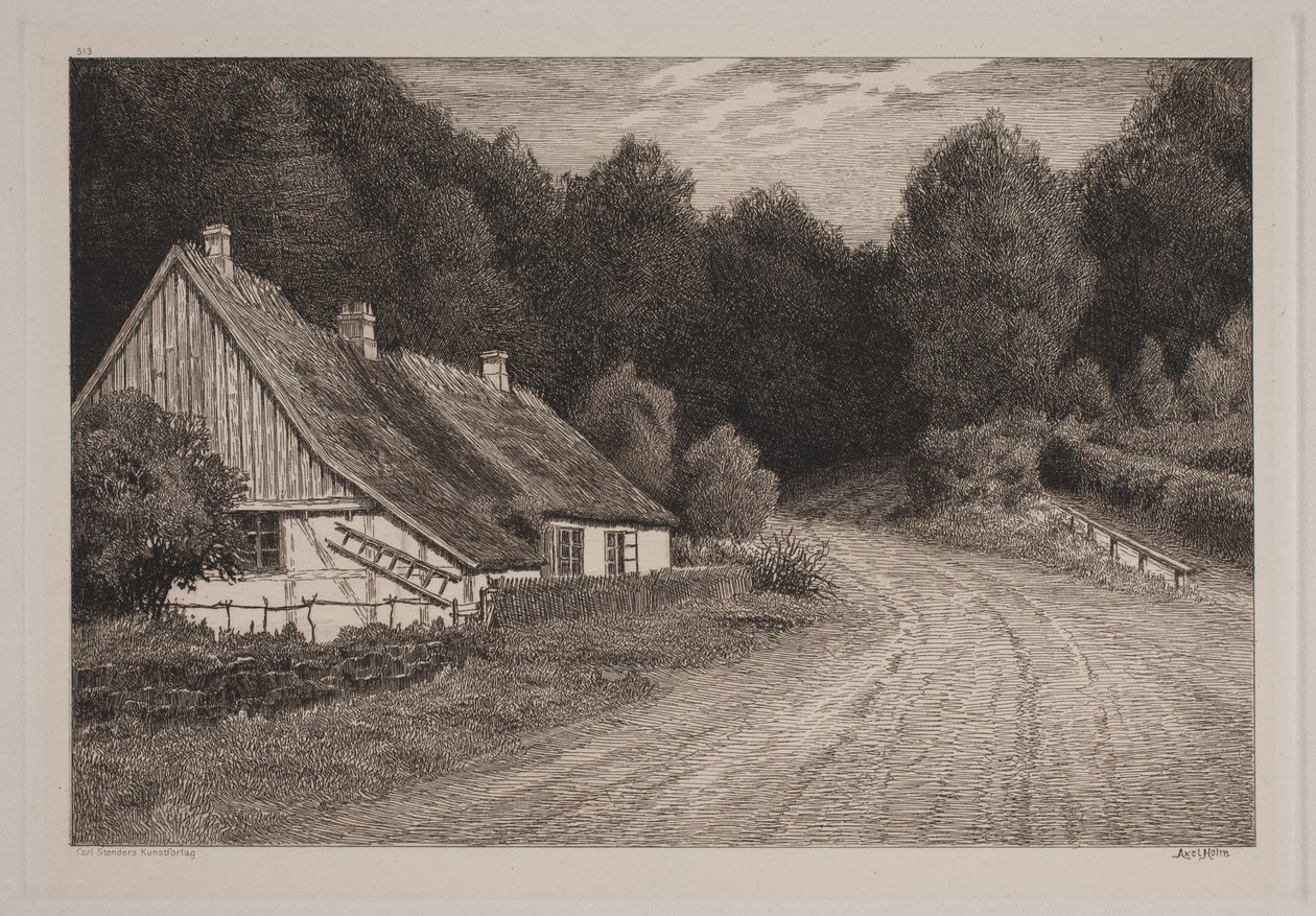 Boerenhuis bij het bos door Axel Holm