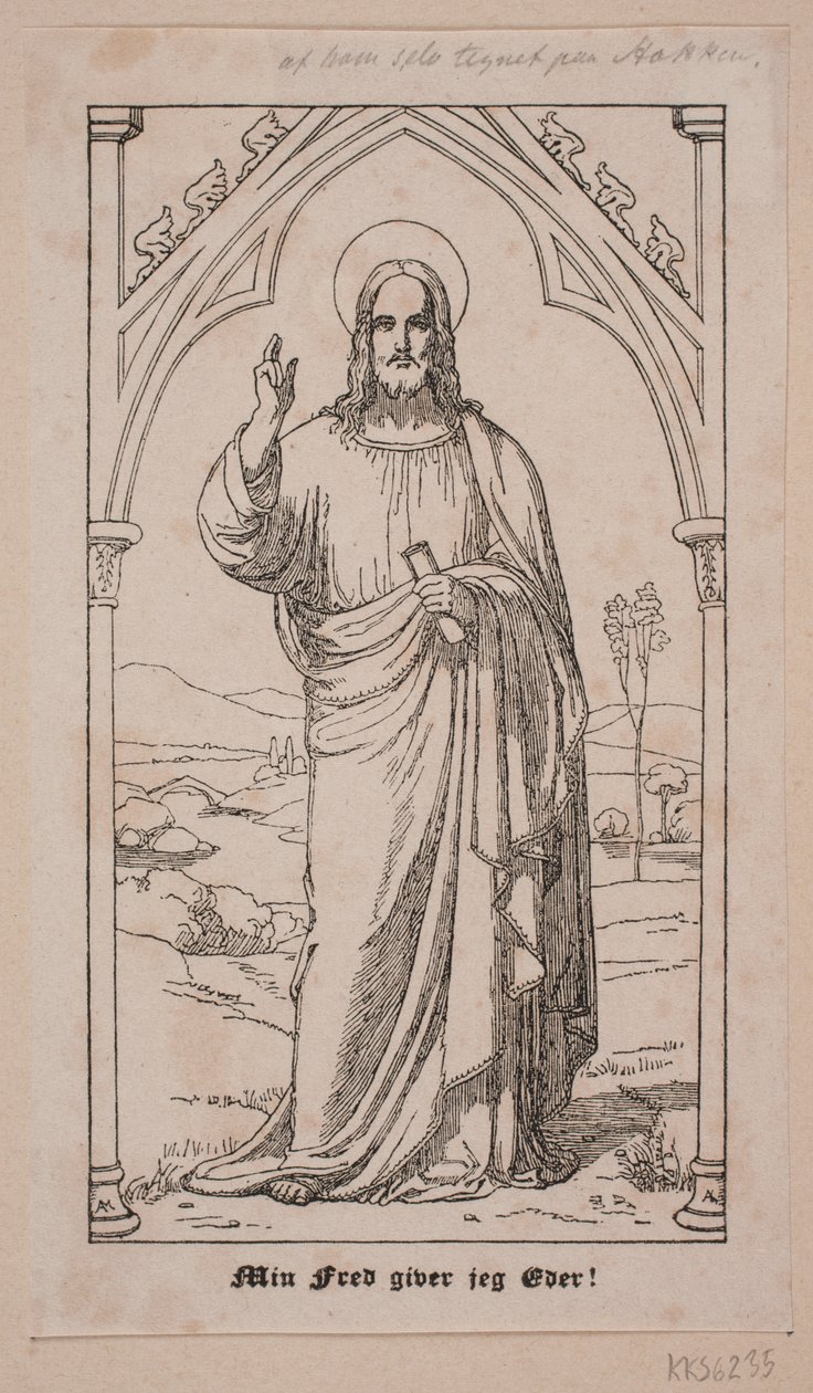 Christus zegenend door Axel Theodor Kittendorff
