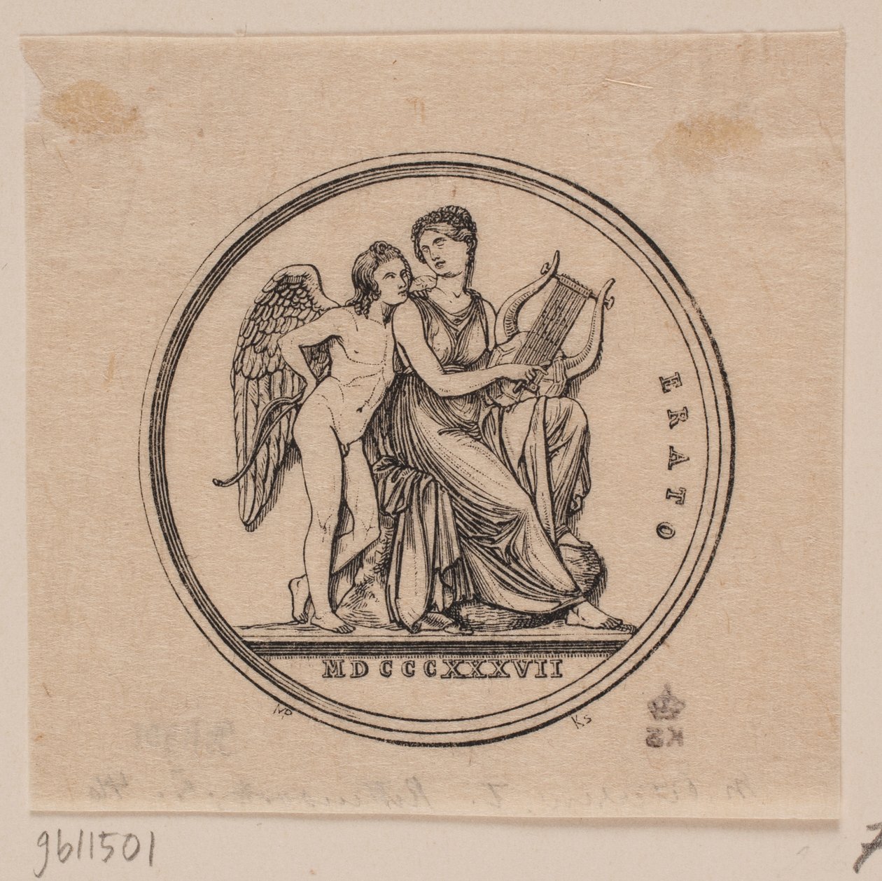 Medaille met Afbeelding van Erato door Axel Theodor Kittendorff