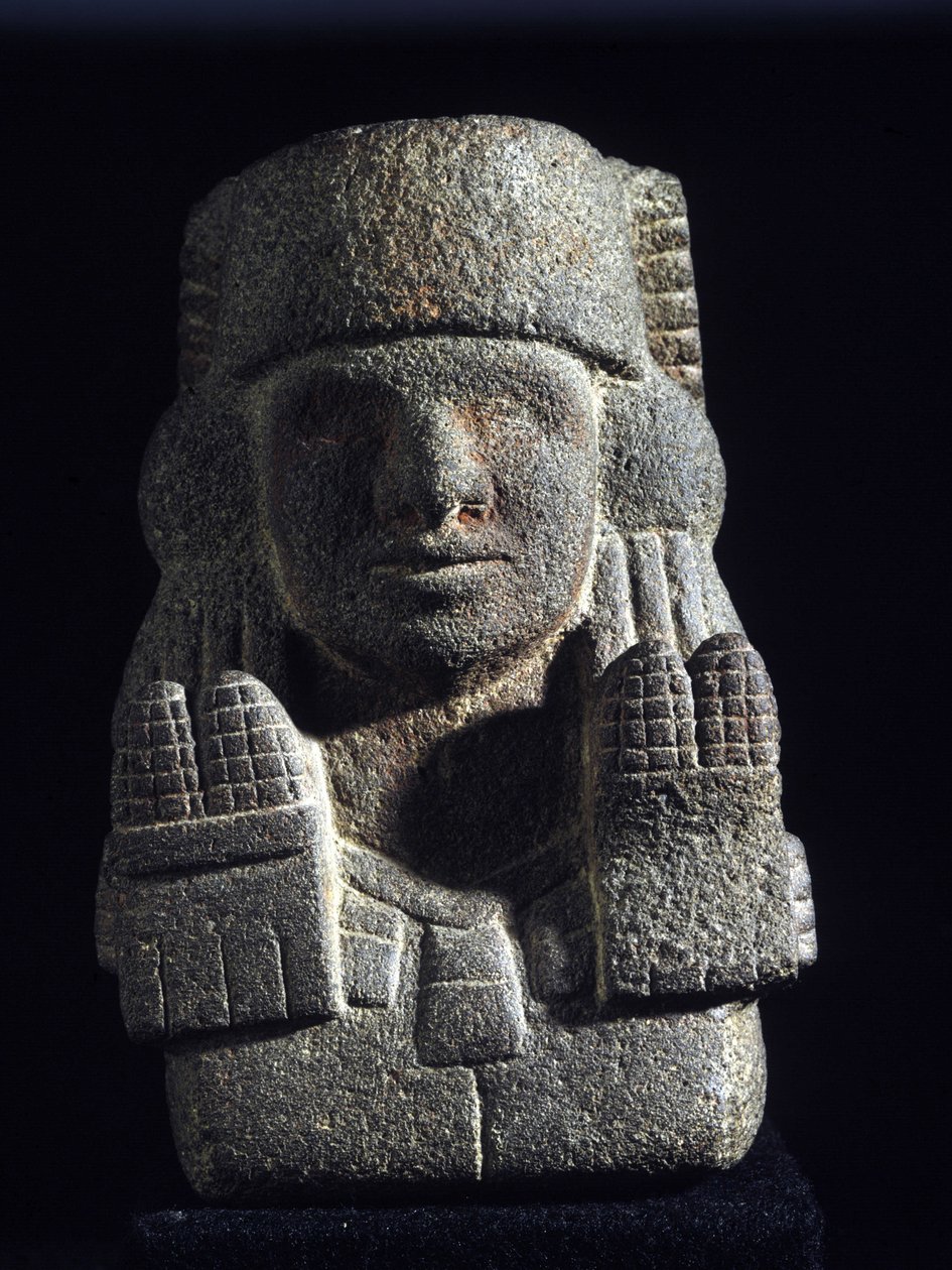 Azteekse Kunst: voorstelling van Chicomecoatl (ook wel Xilonen genoemd), godin van de Maïs en Vruchtbaarheid. Nationaal Museum van Antropologie, Mexico door Aztec Aztec