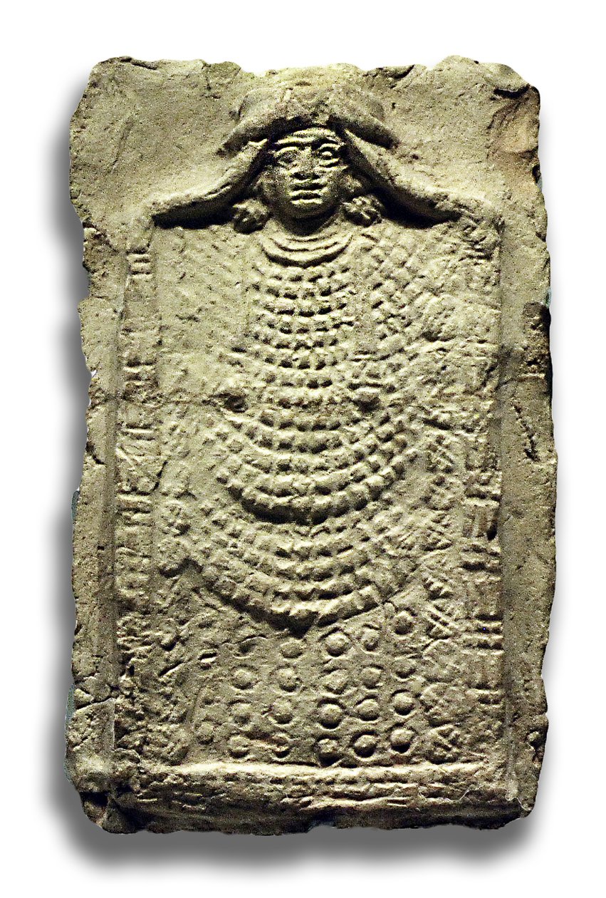 Reliëf met een Babylonische godheid door Babylonian