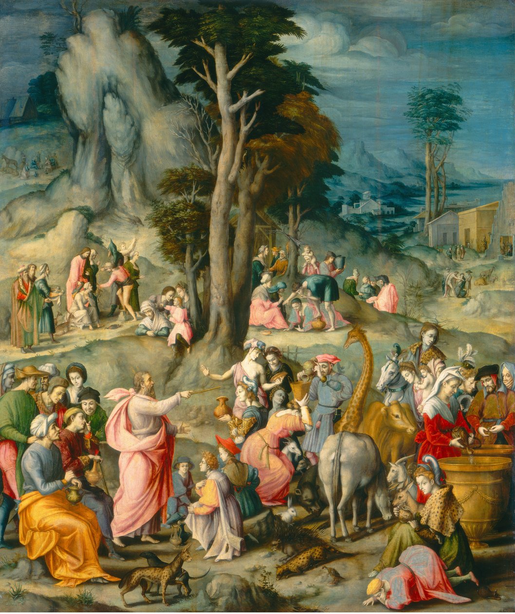 Het verzamelen van manna, 1540-1555 door Bacchiacca