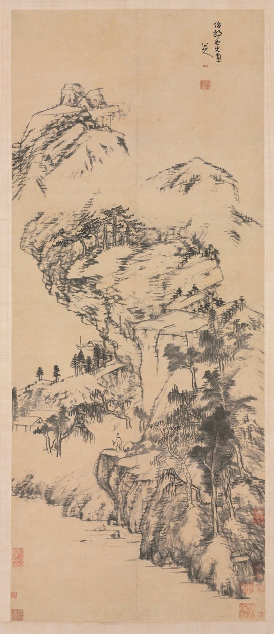 Landschap naar Guo Zhongshu door Bada Shanren