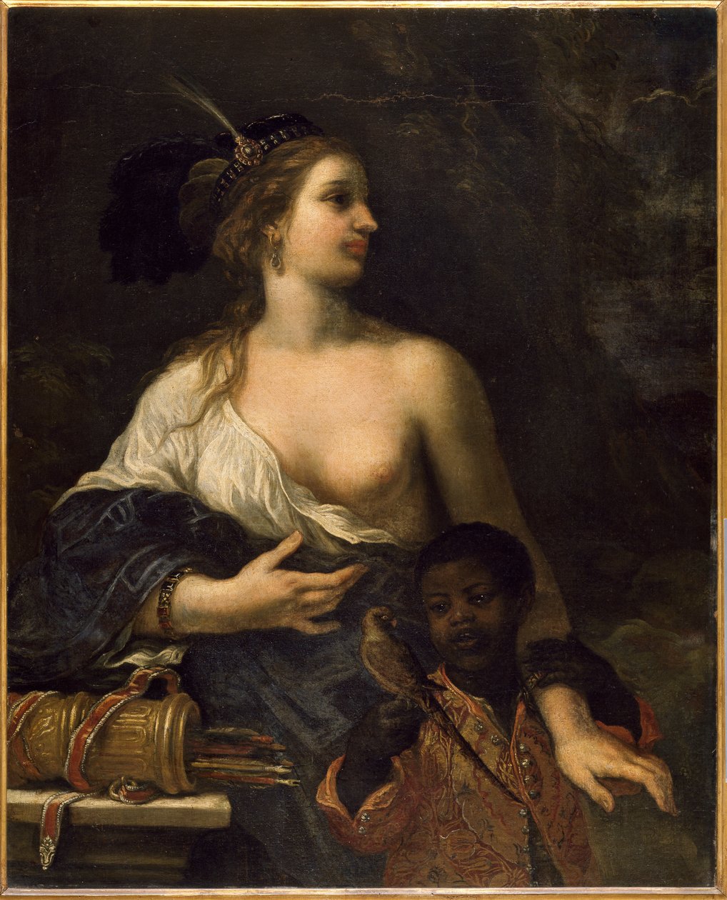 Turkse Vrouw met Zwart Kind, c.1650-1670 door Baldassare Franceschini