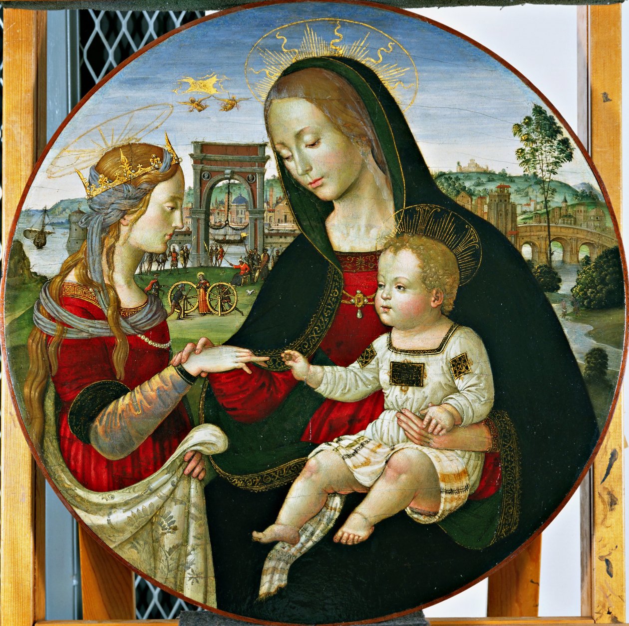 Het mystieke huwelijk van St. Catherine, 1502-03 door Baldassarre Peruzzi
