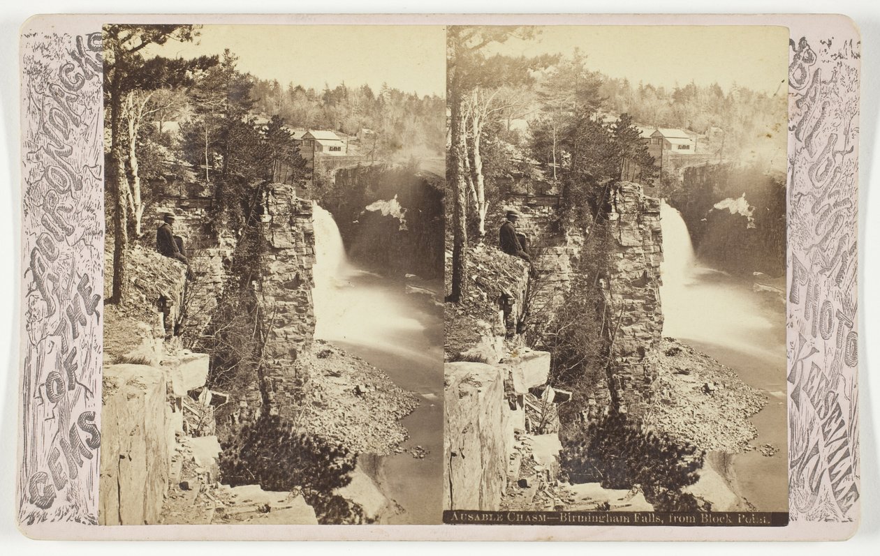 Ausable Chasm - Birmingham Falls, vanaf Block Point door Baldwin Photo