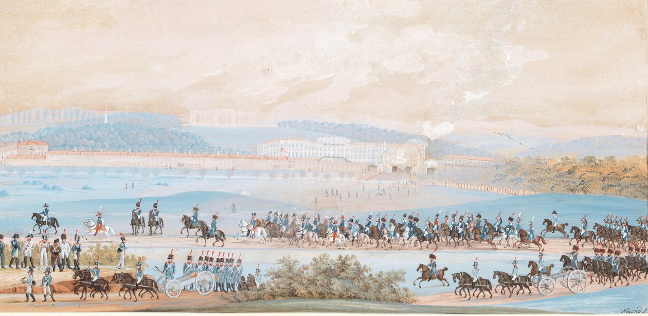 De intocht van Napoleon in Schönbrunn door Balthasar Wigand