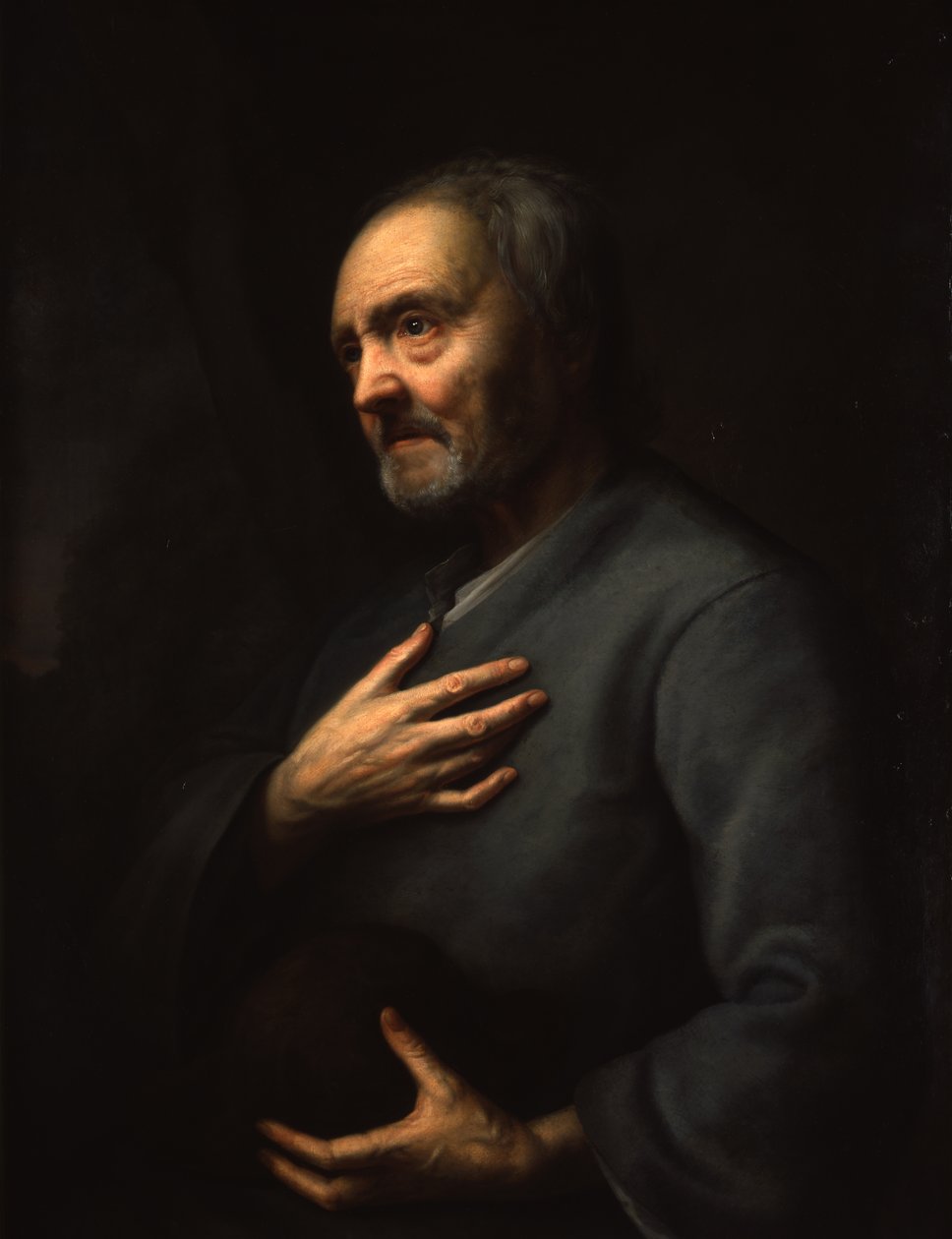 Portret van een oude man door Balthasar Denner