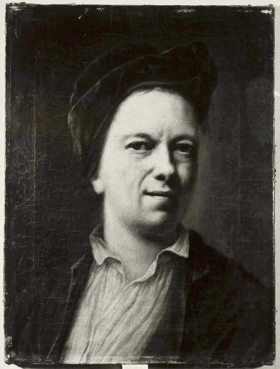 Portret van een man, mogelijk een zelfportret door Balthasar Denner