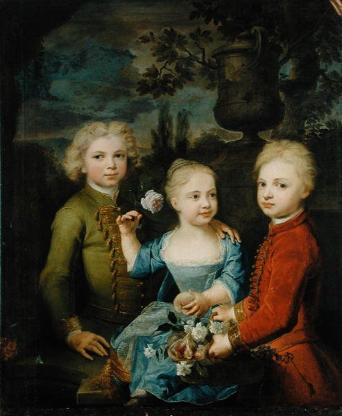 De Kinderen van Raadslid Barthold Heinrich Brockes (1680-1747) door Balthasar Denner