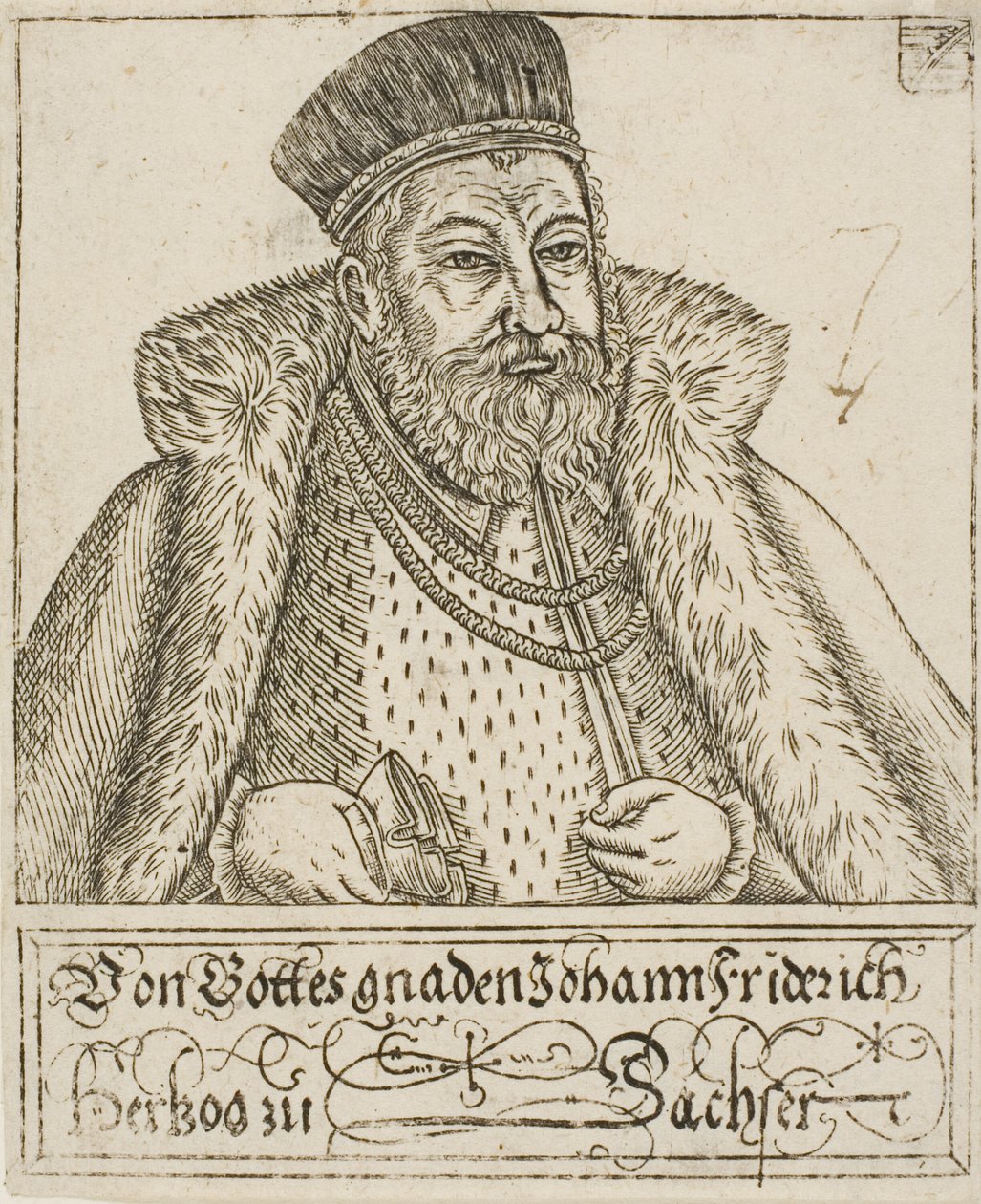 Johann Friedrich, uit Saksische hertogen en keurvorsten door Balthasar Jenichen