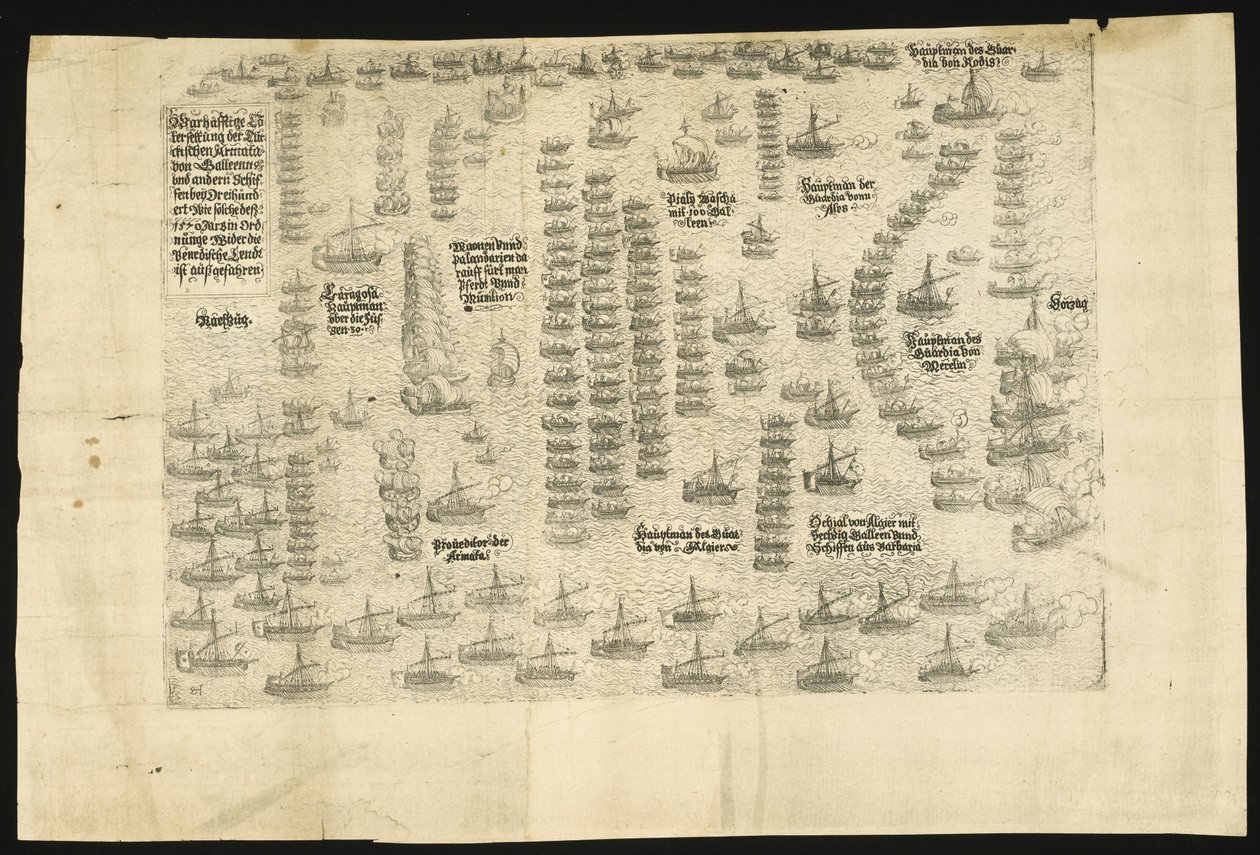 De slag bij Lepanto op 7 oktober 1571, 1571 door Balthasar Jenichen