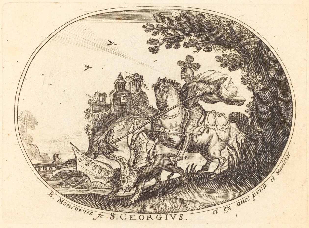 Sint-Joris en de draak door Balthasar Moncornet