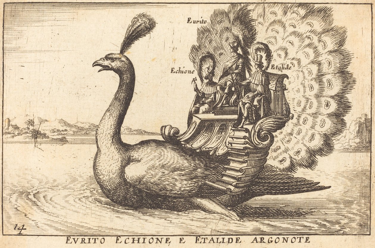 Evrito Echione en Etalide Argonote door Balthasar Moncornet after Remigio Cantagallina