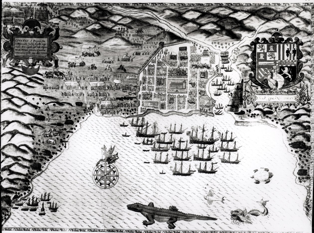 Santiago, Kaapverdië, 1589 door Baptista Boazio