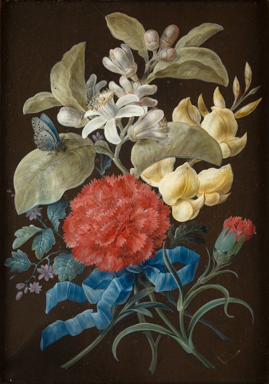 Set van vier stillevens met vlinders door Barbara Regina Dietzsch