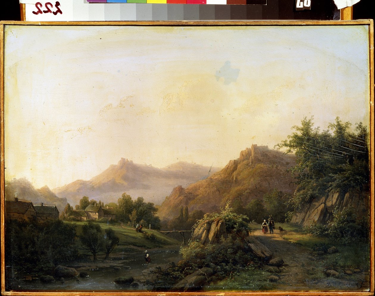 Landschap met een weg door Barend Cornelis Koekkoek