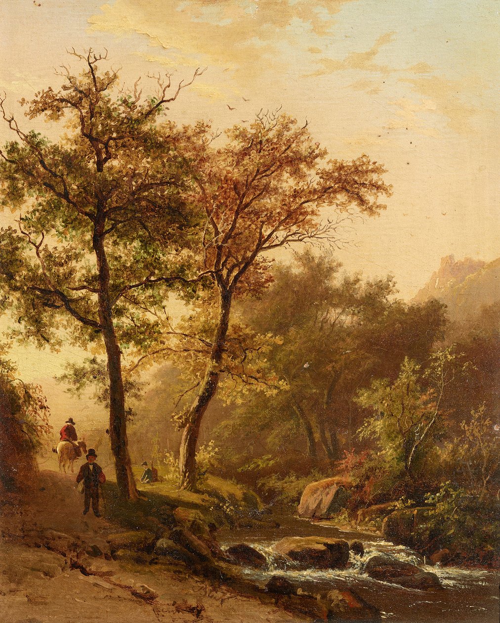 Romantisch landschap door Barend Cornelis Koekkoek