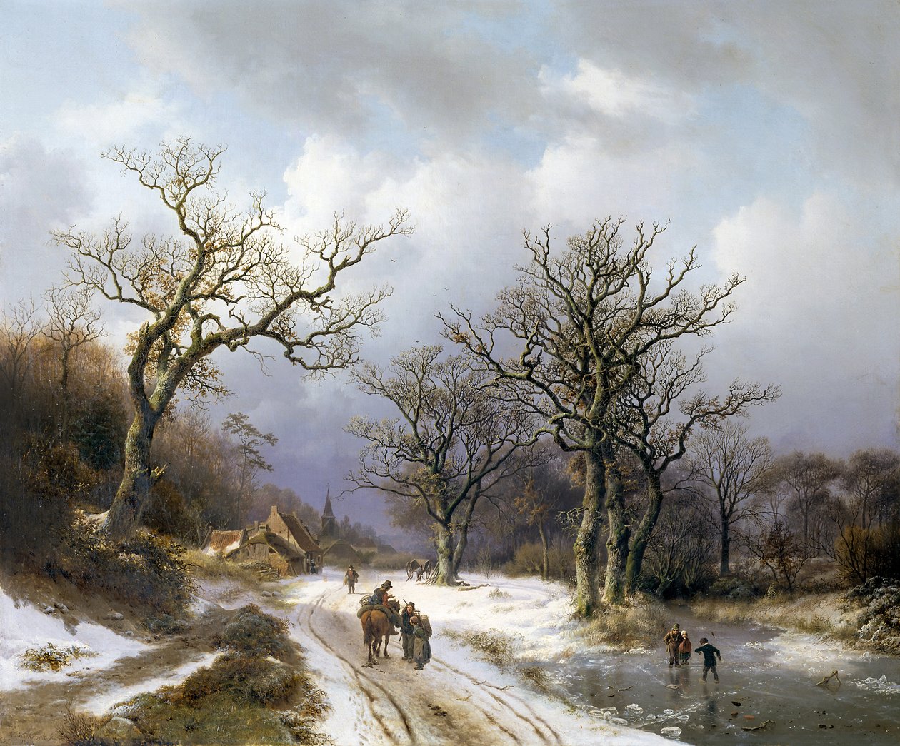 Winterlandschap door Barend Cornelis Koekkoek
