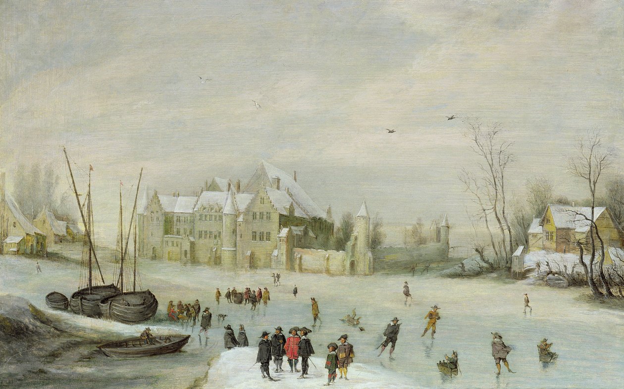 Winterlandschap door Barent Avercamp