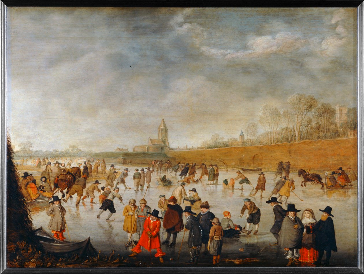 Schaatsen in Kampen - Schaatsen in Kampen ... door Barent Avercamp